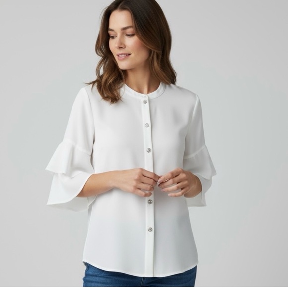 CAbi Tops - Cabi Float Flutter 3/4 sleeve blouse